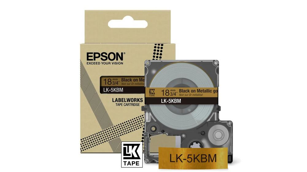 Epson Gift Tape - Gold metallic / Schrift Schwarz 18 mm Epson Gift Tape - Gold metallic / Schrift Schwarz 18 mm