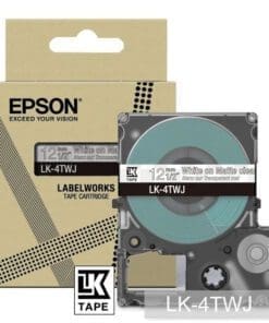 Epson Matte Tape - Transparent matt / Schrift Weiß 12 mm