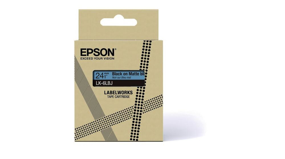 Epson 24mm blau schwarz LK-6LBJ Schriftband matt 8m Epson 24mm blau schwarz LK-6LBJ Schriftband matt 8m – Bild 2