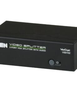 ATEN VS0102 Video-Splitter VGA/Audio 2-Port-Verteiler 450 MHz, schwarz
