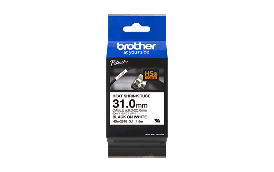 Brother HSe-261E Schrumpfschlauch schwarz auf weiß (31 mm) Brother HSe-261E Schrumpfschlauch schwarz auf weiß (31 mm)