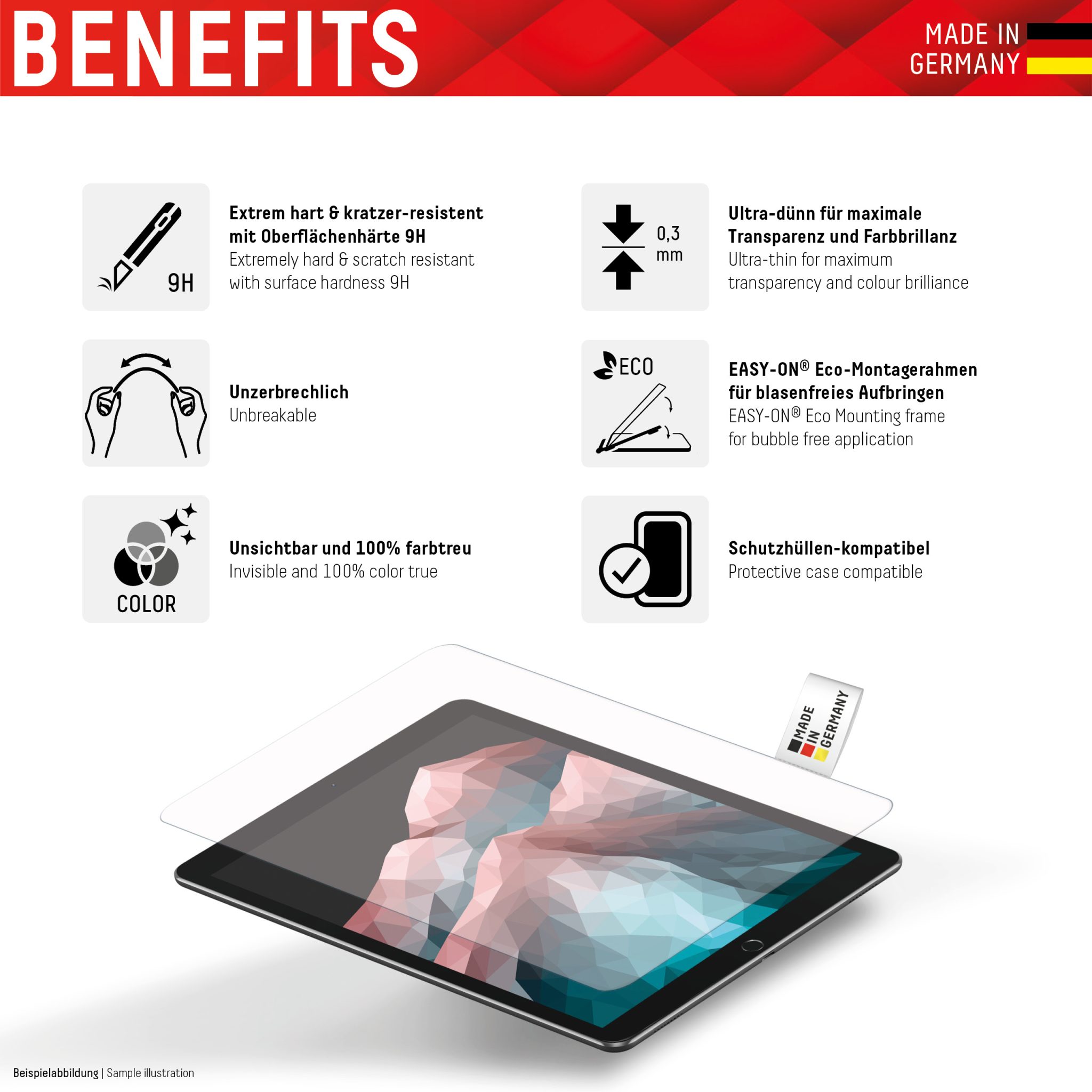 DISPLEX Panzerglas (9H) für Xiaomi Redmi Pad DISPLEX Panzerglas (9H) für Xiaomi Redmi Pad – Bild 2
