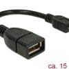 Delock Kabel USB micro-B Stecker > USB 2.0-A Buchse OTG flexibel 15 cm