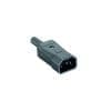 Bachmann Kaltgerätestecker mit SchutzkTyp C14,10A 356.974, Verlängerung H05VV-F3G0.75mm², unverpackt, Seite 1: Kaltgerätestecker mit Schutzkontakt IEC 320/C14, angespritzt, Seite 2: Kaltgerätedose 70° mit Schutzkontakt IEC 320/C13, angespritzt