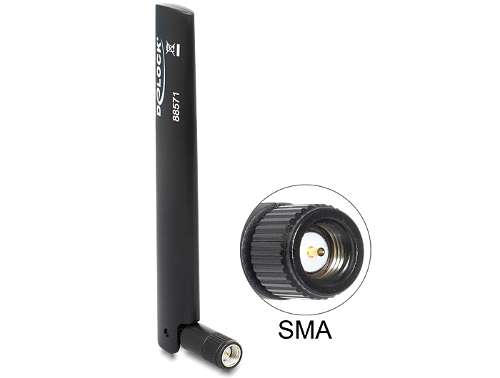 Delock Antenne LTE SMA -0,8 ~ 3,0 dBi omnidirektional Delock Antenne LTE SMA -0,8 ~ 3,0 dBi omnidirektional