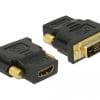 Delock Adapter DVI 24+1 Pin Stecker > HDMI Buchse schwarz