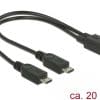 Delock Kabel USB micro-B Buchse > 2 x USB micro-B Stecker 20,5 cm