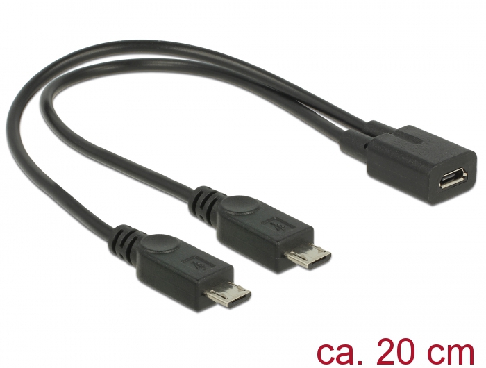 Delock Kabel USB micro-B Buchse > 2 x USB micro-B Stecker 20,5 cm Delock Kabel USB micro-B Buchse > 2 x USB micro-B Stecker 20,5 cm