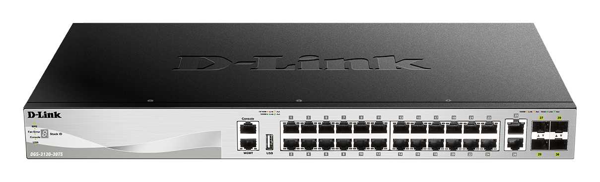 D-Link DGS-3130-30TS/E 30-Port L2+ Gigabit Stack Switch D-Link DGS-3130-30TS/E 30-Port L2+ Gigabit Stack Switch