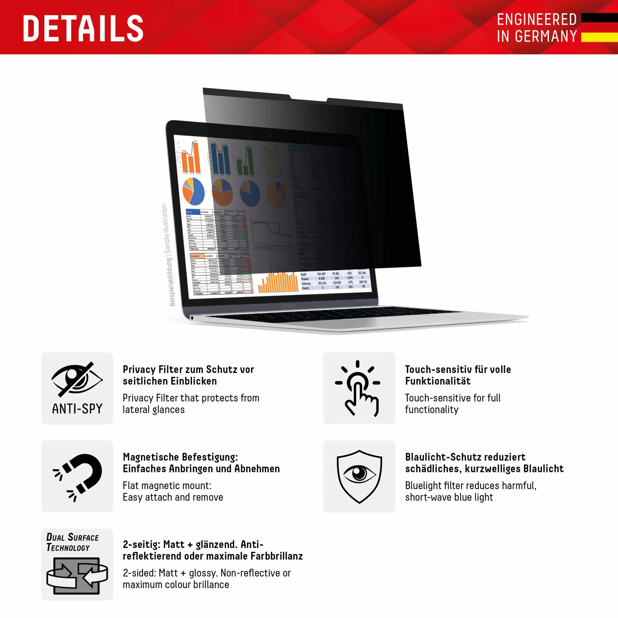 DISPLEX Sichtschutz / Privacy MacBook Air 13,6 Zoll DISPLEX Sichtschutz / Privacy MacBook Air 13,6 Zoll – Bild 2