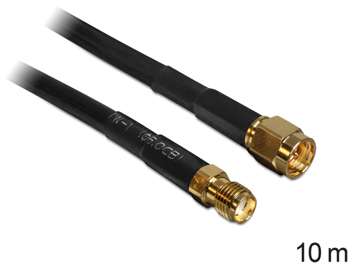 Delock Antennenkabel SMA Stecker > SMA Buchse CFD200 10 m low loss Delock Antennenkabel SMA Stecker > SMA Buchse CFD200 10 m low loss