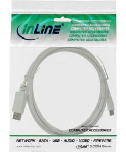 Alternative view of InLine® Mini DisplayPort zu DisplayPort Kabel, weiß, 3m, weiß