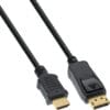 InLine® DisplayPort zu HDMI Konverter Kabel, schwarz, 0,5m, schwarz InLine® 3-in1 USB Kabel, Micro-USB, Lightning, USB Typ-C, schwarz/Alu, 1,5m