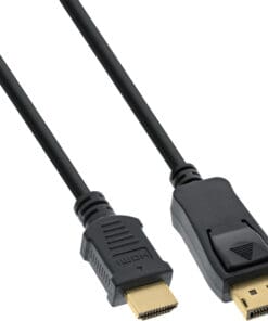 InLine® DisplayPort zu HDMI Konverter Kabel, schwarz, 1,5m, schwarz