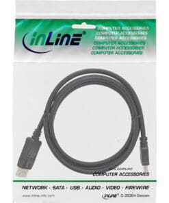 Alternative view of InLine® DisplayPort zu HDMI Konverter Kabel, schwarz, 5m, schwarz