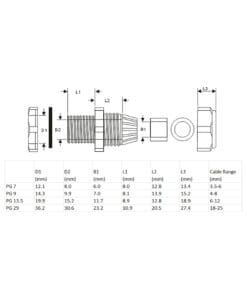 InLine® Kabeldurchführung PG 13.5 Nylon IP68 6-12mm, grau, 10 Stück, grau – Bild 7
