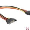 Delock Verlängerungskabel Power SATA 15 Pin Stecker > SATA 15 Pin Buchse 30 cm 22 Pin Buchse (5 V + 12 V) 100 cm
