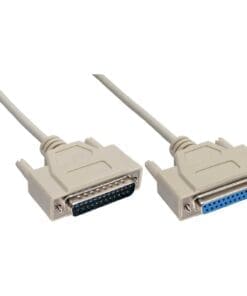 InLine® Serielle Verlängerung, 25pol Stecker / Buchse, vergossen, 1:1 belegt, 10m, beige