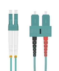 helos LWL OM3 Patchkabel Duplex LSZH 3,0mm LC/SC aqua 5,0m