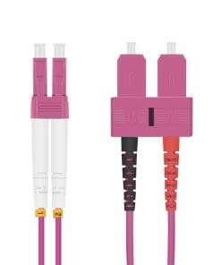 helos LWL OM4 Patchkabel Duplex LSZH 3,0mm LC/SC erikaviolett 5,0m