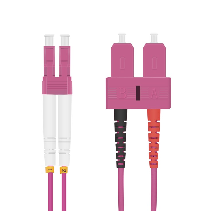 helos LWL OM4 Patchkabel Duplex LSZH 3,0mm LC/SC erikaviolett 10,0m helos LWL OM4 Patchkabel Duplex LSZH 3,0mm LC/SC erikaviolett 10,0m