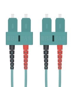 helos LWL OM3 Patchkabel Duplex LSZH 3,0mm SC/SC aqua 3,0m