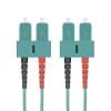 50/125 µm, Multimode , OM3-Faser für 10 Gigabit/s , SC Duplex St. an SC Duplex St. , Farbe: aqua , 20 Jahre Garantie