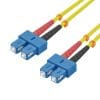 9/125 µm, Singlemode , OS2-Faser für 10 Gigabit/s , SC Duplex St. an SC Duplex St. , Farbe: gelb , 20 Jahre Garantie