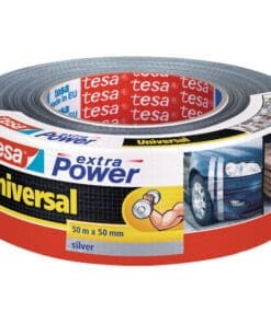 tesa extra power universal, 50m x 50mm, gewebeverstärktes Folienband, 56389-00000-13, silber