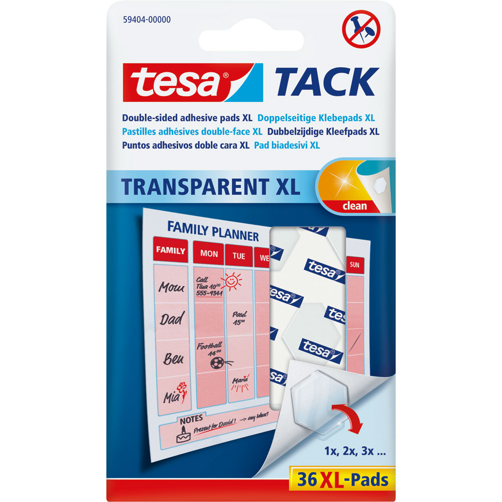 tesa Klebepads XL TACK, 3cm², wiederverwendbar, transparent tesa Klebepads XL TACK, 3cm², wiederverwendbar, transparent