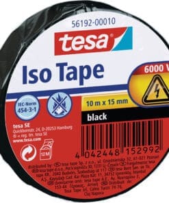 tesa Isolierklebeband, 10m x 15mm, schwarz, schwarz