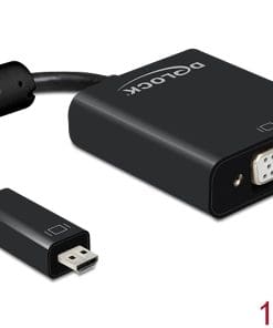 Delock Adapterkabel micro HDMI-D St > VGA Buchse mit Audio