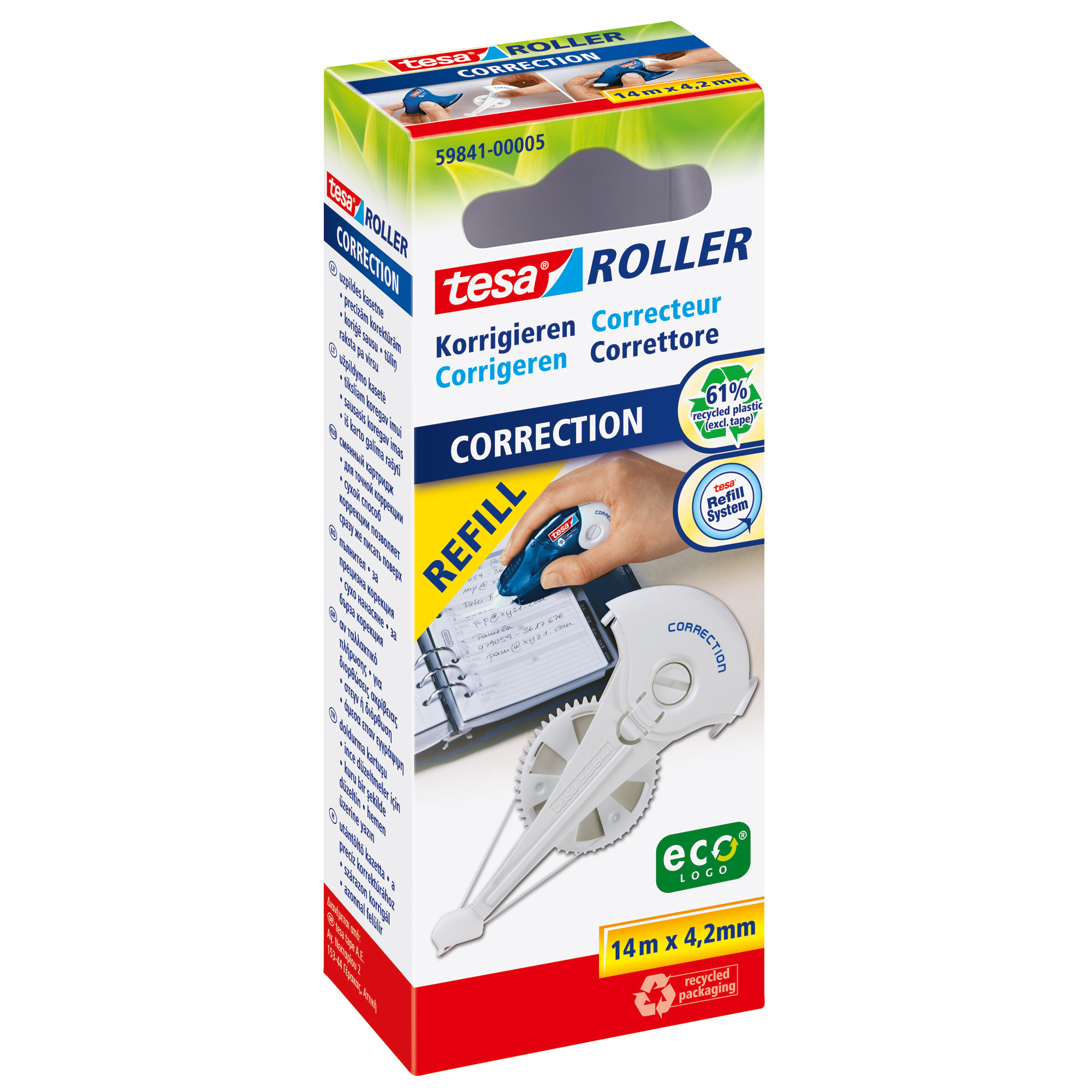 tesa® Roller Korrigieren ecoLogo® Nachfüllkassette, HFB, 14m x 4,2mm tesa® Roller Korrigieren ecoLogo® Nachfüllkassette, HFB, 14m x 4,2mm – Bild 2