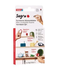 Sugru by tesa® formbarer Allzweckkleber, 3er-Pack, schwarz/weiß/rot, 41232