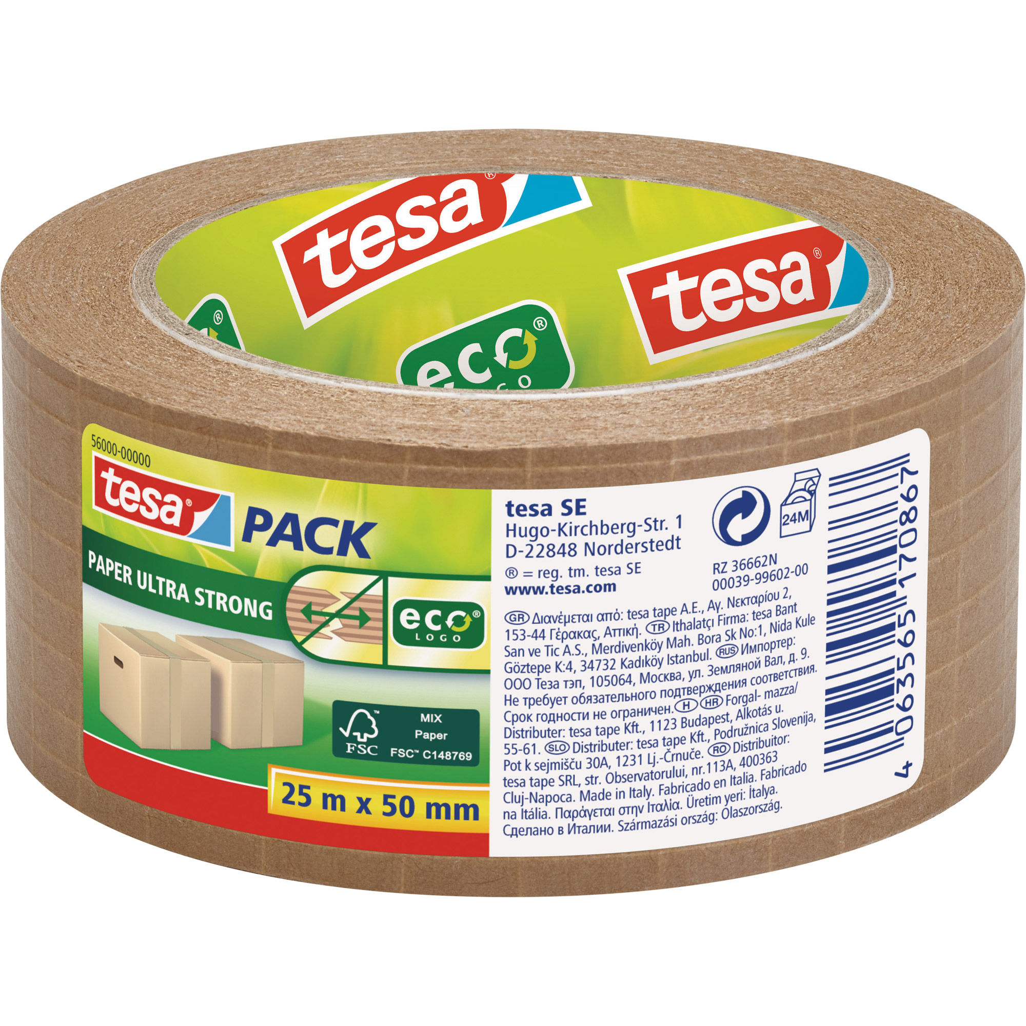 tesapack Klebeband Papier ultra Strong 50mm, braun, fadenverstärkt, 25m, 56000 tesapack Klebeband Papier ultra Strong 50mm, braun, fadenverstärkt, 25m, 56000