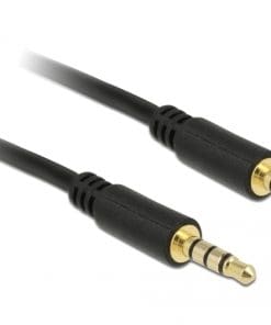 Delock Kabel Klinke 3,5 mm 4 Pin Stecker > Stecker 3 m schwarz