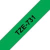 Schriftband TZe-731 (lam.) Schwarz auf Grün BxL 12mm x 8m Erzielen Sie mit Schriftbändern von Brother immer hervorragende, detailierte Ergebnisse.
