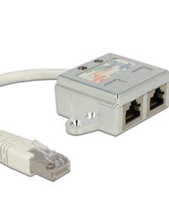 Delock RJ45 Port Doppler 1 x RJ45 Stecker > 2 x RJ45 Buchsen (2 x ISDN)