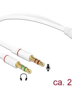 Delock Headset Adapter 1 x 3,5 mm 4 Pin Klinkenbuchse > 2 x 3,5 mm 3 Pin Klinke