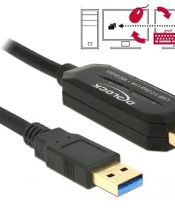 Delock Kabel Data Link + KM Switch USB 3.0 Typ A > USB 3.0 Typ A 1,5m