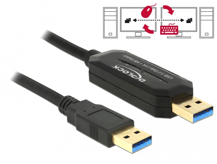 Delock Kabel Data Link + KM Switch USB 3.0 Typ A > USB 3.0 Typ A 1,5m Delock Kabel Data Link + KM Switch USB 3.0 Typ A > USB 3.0 Typ A 1,5m