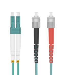 helos LWL OM3 Patchkabel Duplex LSZH 3,0mm LC/ST aqua 2,0m