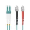 50/125 µm, Multimode , OM3-Faser für 10 Gigabit/s , LC Duplex St. an ST Duplex St. , Farbe: aqua , 20 Jahre Garantie