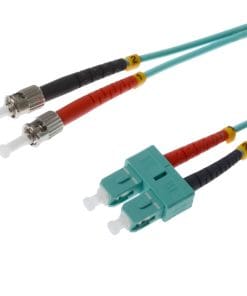 helos LWL OM3 Patchkabel Duplex LSZH 3,0mm SC/ST aqua 10,0m