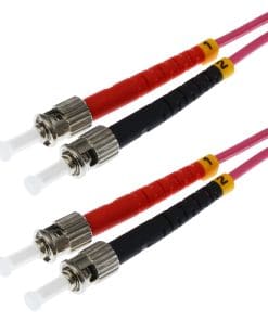 helos LWL OM4 Patchkabel Duplex LSZH 3,0mm ST/ST erikaviolett 2,0m