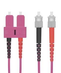 helos LWL OM4 Patchkabel Duplex LSZH 3,0mm SC/ST erikaviolett 1,0m