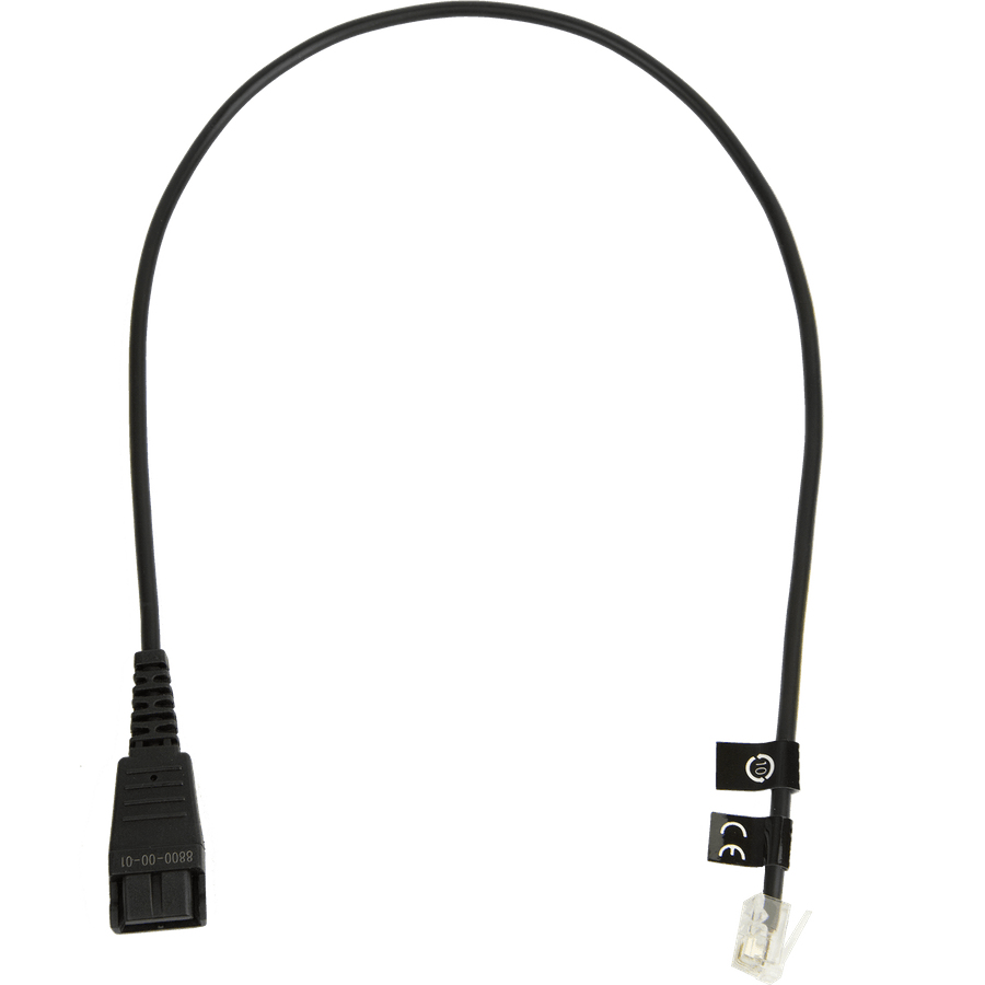 JABRA Kabelunterteil QD auf RJ10 (Regel-Belegung, 0,5m glatt) JABRA Kabelunterteil QD auf RJ10 (Regel-Belegung, 0,5m glatt)