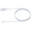 Bachmann Zuleitung mit Eurostecker in weiss, Länge 3m H03VVH2-F 2x0,75, Euro-Zuleitung -flach 2m weiß H03VVH2-F 2x0,75mm² unverpackt Seite 1: Eurostecker 2,5A Seite 2: 25mm / Aderendhülsen