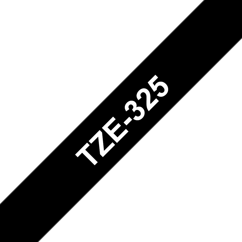 Schriftband TZe-325 (lam.) Weiß auf Schwarz BxL 9mm x 8m Schriftband TZe-325 (lam.) Weiß auf Schwarz BxL 9mm x 8m