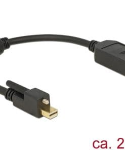 Delock Adapter mini Displayport 1.2 Stecker mit Schraube > Displayport Buchse 4K